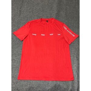 Manfinity Men's Large T-Shirt Red Graphic Life Attitude